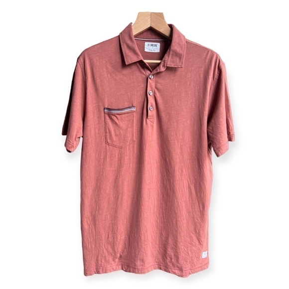 Linksoul Men’s Hopper Knit Polo Rust Color Golf Polo Luxury Cotton, Large - Picture 1 of 8